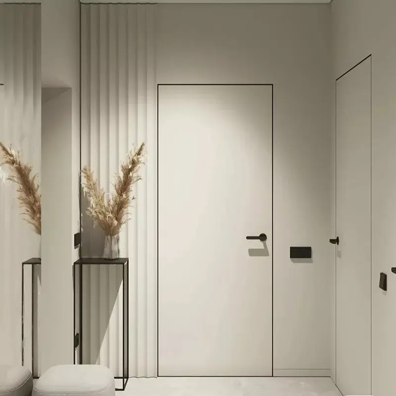 Ucuz fiyat gizli gizli iç kapılar modern gömme çerçevesiz kapılar evler için güvenlik kapısı