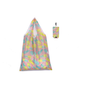 Bolsa de mano plegable de alta resistencia <span class=keywords><strong>con</strong></span> logotipo personalizado de dibujos animados, grande, reutilizable, 190T, poliéster, serigrafía, bolsa de compras de comestibles - Product Image 4