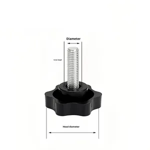 4.8 & 8.8 lớp inch chủ đề thay thế máy xử lý kẹp vít Nhựa m6/m8 sao Xử lý núm với lớp phủ kẽm - Product Image 5