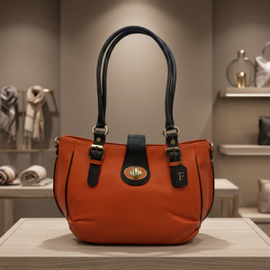 Pochette en cuir véritable pour femme, fermeture éclair, design pliable, construction durable, imperméable, légère, grande capacité 2-2,9 L, double compartiment - Product Image 3