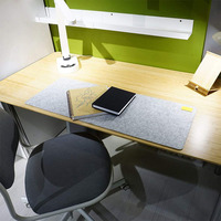 Tapis de clavier carrés en feutre non tissé, épaisseur 2 mm/3 mm, design zen asiatique écologique, gris et noir