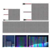 Panel lampu DC 5V WS2812B senar cahaya 8x8 8x32 16x16 256 piksel dapat disesuaikan secara individu matriks layar LED fleksibel untuk lanskap