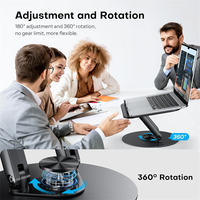 Portable 360 °   Support rotatif multifonctionnel en ABS et métal, flexible et réglable en hauteur pour ordinateur portable et tablette