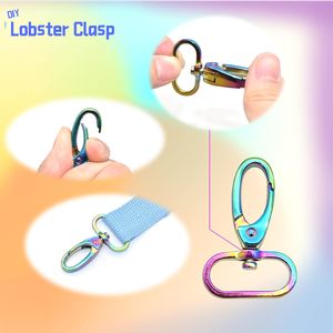 Rainbow Swivel Hook Claw Clasp Mm Slide <b>Strap</b> Buckle D Ring Adjuster Buckle For Dog Collar <b>Backpack</b> Purse Hardware - Product Image 3
