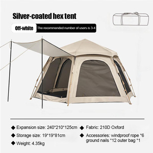 Portable Folding <b>Sunscreen</b> Hexagonal Outdoor Automatic Thickening Rain Park Tent Four-season One Bedroom Oxford Fabric - Product Image 2