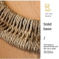 Nid en osier naturel fait main, coussin amovible et lavable, décoration de jardin de luxe, lit balançoire pour petits animaux, chiots, chatons, chats