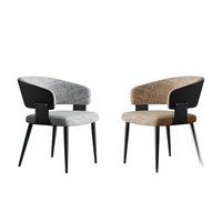 Chaise de salle à manger Landeast moderne de luxe noir et or pour la maison, le bureau, l'hôtel, l'appartement, meubles de salle à manger élégants en métal