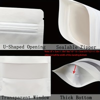 Offre Spéciale – Sachet Doypack Recyclable à Fermeture Éclair Quadri-Scellée Anti-Fuite pour Grains de Café et Snacks, en Papier Kraft, avec Fenêtre Transparente