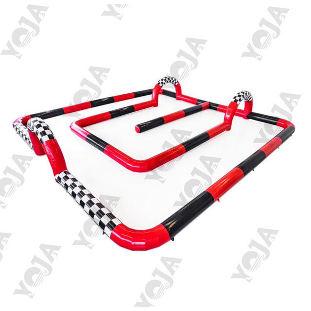 Commercial Grade 49ft Outdoor Sport Inflatable Race Track Go Kart Race Track for RC Kart Inflatable Castle for Sale