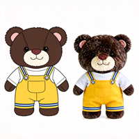Ours en peluche en gros, jouet en peluche premium avec tenue décontractée, animal en peluche doux pour enfants, adorable poupée en peluche ours