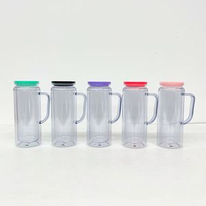Custom LogoBulk Customized Clear 20 Oz Snow Globe Tumbler Handle 16Oz Acrylic <b>Double</b> <b>Walled</b> Coffee <b>Mug</b> With Pre Drilled Hole - Product Image 2