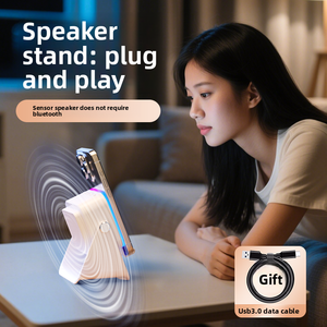 Yixin ที่วางโทรศัพท์<span class=keywords><strong>ลำโพง</strong></span>แบบเหนี่ยวนำไร้สาย5.3 5W พร้อมไฟ RGB ที่ยึดโทรศัพท์ปรับได้ - Product Image 2