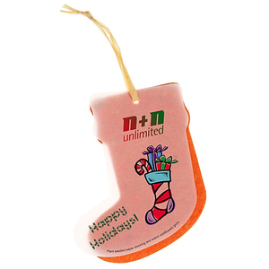 Ornamento Natalizio a Forma di Calza con Logo Personalizzato, Carta Seminabile, Decorazione Festiva Ecologica da Appendere, Regalo all'Ingrosso - Product Image 1