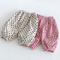 Celana Harem Bayi Kasual Motif Leopard Polkadot Bahan Corduroy Unisex untuk Anak Musim Semi Gugur
