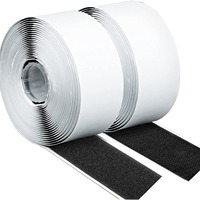 Rouleau de fixation à crochet et boucle en nylon noir robuste ruban adhésif auto-collant pour cadres photo de fixation de fenêtre