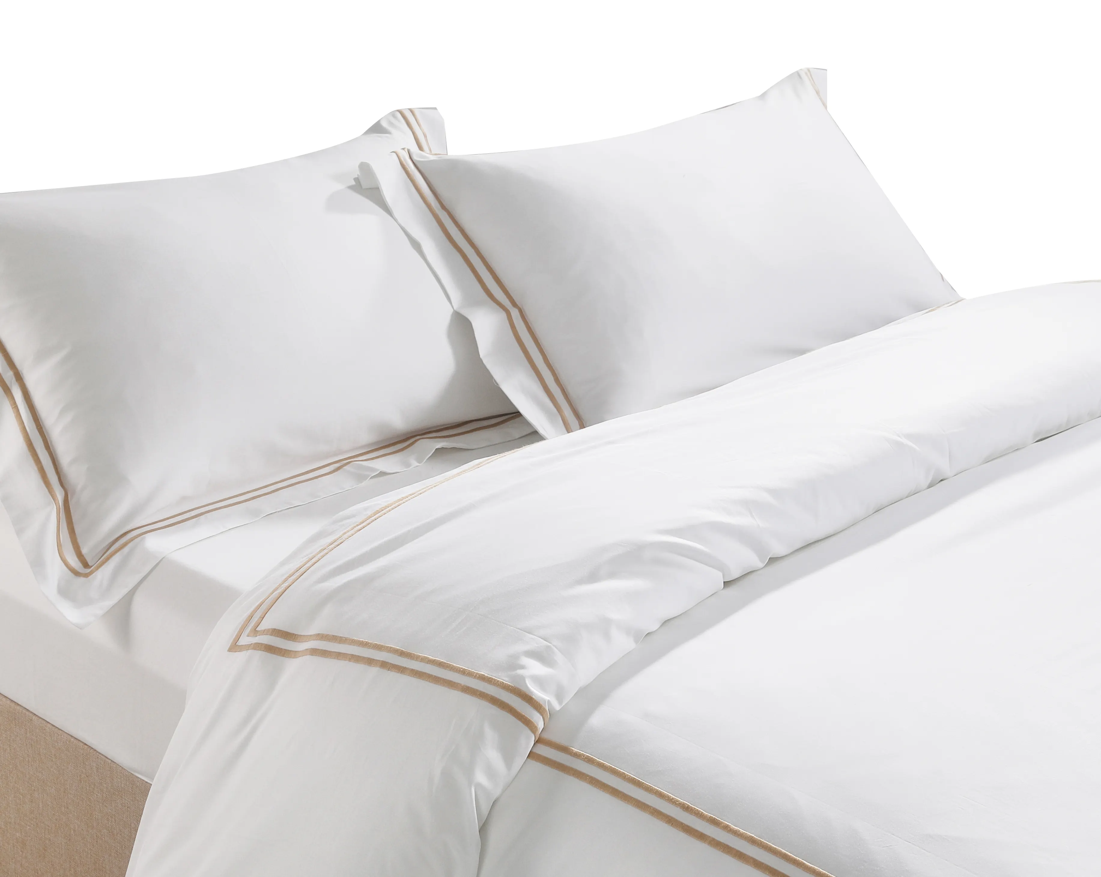 Set copripiumino in cotone 100% 300tc 3cm righe raso biancheria da letto Hotel set lenzuola King size set lenzuola