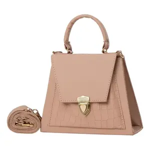 Biuna Bolso cruzado para mujer de 7 pulgadas con patrón de cocodrilo y cierre de cremallera, bolso bandolera portátil a la moda, color nude - Product Image 3