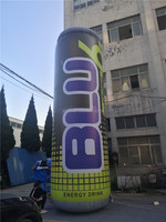 Canettes de boisson gonflables personnalisées, couleur bleue, pour boissons, bouteille d'énergie, modèle avec ballon, promotion, 1 pièce