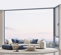 Fenêtre à battant double vitrage trempé insonorisée avec moustiquaire, hermétique et sécurisée, pour balcon et villa