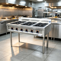 Cuisinière à gaz commerciale sur mesure OEM, multi-brûleurs, en acier inoxydable, pour la conception d'équipements de cuisine de restaurant