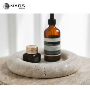 Plateaux de service en marbre beige <span class=keywords><strong>travertin</strong></span> pour la décoration de la maison, vente en gros personnalisée - Product Image 6