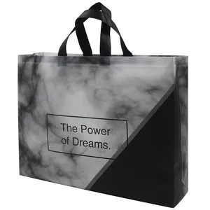 Fabrika doğrudan satış promosyonu reklam alışveriş hediye parti siyah swoosh el guangzhou olmayan dokuma çanta