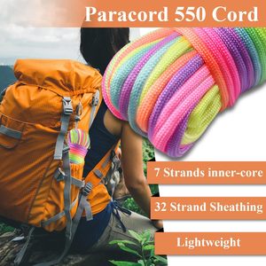 Cordon en paracorde de nylon de 30 mètres, 7 brins, type III, cordon de parachute de 4 mm, cordon 550, toutes saisons, camping en plein air, bracelets de survie, bricolage - Product Image 4