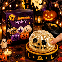 Boîte mystère de jouets sensoriels anti-stress Halloween Ghost Dumpling Squishy en forme de boulette vapeur, cadeaux de fête avec certification CPSC CPC
