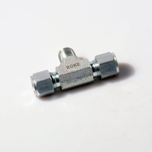 Raccord en T impérial en acier au carbone ROKE pour tuyau de branchement, connecteur à filetage extérieur pour eau, huile, gaz - Product Image 1