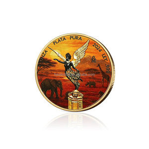Pièce de monnaie mexicaine Libertad 2024, faune africaine, éléphant, léopard, buffle, rhinocéros, lion, pièce de monnaie de collection colorée - Product Image 4