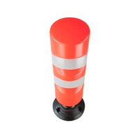 Bollard de marqueur de trafic de sécurité 83cm en plastique réfléchissant Flexible rebond barrière de stationnement pôle délinéateur poste d'avertissement
