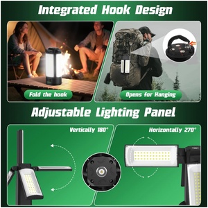 Lampe de <span class=keywords><strong>travail</strong></span> LED multifonctionnelle à énergie solaire, rechargeable, pliable, rétractable, portable, étanche, pour le camping, la randonnée et les excursions - Product Image 4
