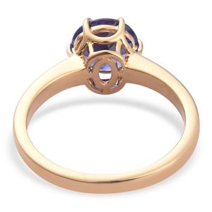 Bague de mariage classique pour femme en or jaune 18 carats avec tanzanite naturelle ronde taille solitaire de 2,20 carats - Product Image 2