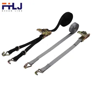 Sangles d'arrimage en polyester noir en acier inoxydable OEM 800KG Sangles d'arrimage à <span class=keywords><strong>cliquet</strong></span> sans fin pour <span class=keywords><strong>enrouleur</strong></span> Boucles en PE Sangles d'emballage - Product Image 6