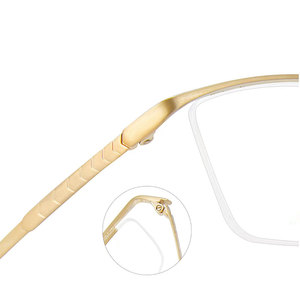 Chất lượng cao tinh khiết titan NỬA KHUNG kính cho nam giới mới siêu nhẹ kinh doanh quang học chuyên nghiệp kính mô hình Chắp vá - Product Image 6