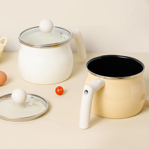 Petite casserole à lait antiadhésive, <span class=keywords><strong>chauffe</strong></span>-beurre, casserole de 16 cm, casserole à lait pour bébé en émail avec poignée et couvercle - Product Image 4