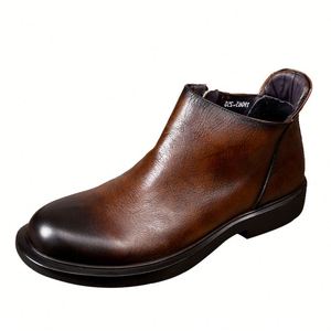 Zapatos de Hombre de Cuero Genuino Hechos a Mano Personalizados, Transpirables, Antideslizantes, Versátiles, Clásicos, Estilo Británico, para Negocios, Otoño - Product Image 4