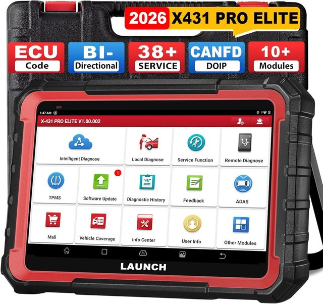 LAUNCH X431 PRO ELITE Car Full System Diagnostic Tools OBD OBD2 Scanner 32 Reset CAN FD DOIP Coding Pk X-431 V