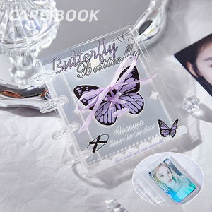 Nuevo álbum de tarjetas Kpop de acrílico de 3 pulgadas con diseño de lazo y efecto de onda de agua, estilo INS, con una rejilla, para guardar photocards. - Product Image 4