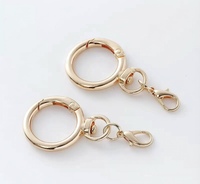 Ensemble de 3 pièces de quincaillerie pour porte-clés en métal, écologique, léger et étanche : Anneau à ressort, Anneau en D, Fermoir pivotant, Mousqueton