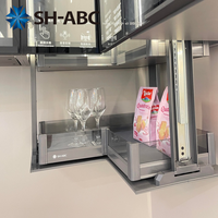 SH-ABC Étagère à épices motorisée escamotable en acrylique pour comptoir de cuisine moderne, système de levage pour rangement d'épices
