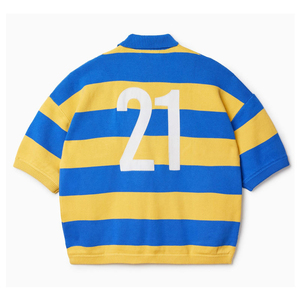 Maglia da Calcio in Maglia a Maniche Corte a Righe Vintage con Ricamo Logo Personalizzato, Stile Streetwear, con Bottoni - Product Image 5