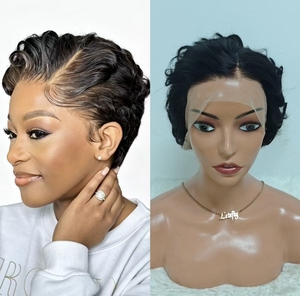 14.8$ Promotion Chioma Hair <b>Wigs</b> Pixie Short Cut <b>Wigs</b> 13x4 Lace Full Frontal 100% Human Hair <b>Wigs</b> Wholesale For Black Woman 120g - Product Image 1
