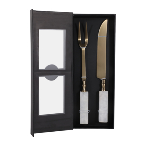 Set di forchette e coltelli da portata in quarzo e metallo per articoli essenziali per la tavola, accessori decorativi da cucina - Product Image 3