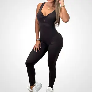 One-Piece Conjuntos de Yoga Fitness Mulheres Modesto Macacões Workout Playsuits Bodysuits Para As Mulheres Activewear