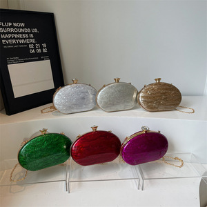 Bolso de mano de acrílico con efecto mármol <span class=keywords><strong>fucsia</strong></span>, con cierre de diamante y cadena, para <span class=keywords><strong>fiesta</strong></span> formal, texturizado, para banquete, rígido, tipo cartera y bolsos de mano - Product Image 1