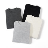 T-shirts en jersey uni de luxe léger, respirants, en cachemire, à manches courtes