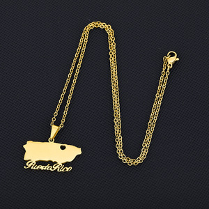 Collar con colgante <span class=keywords><strong>de</strong></span> acero inoxidable chapado en <span class=keywords><strong>oro</strong></span> <span class=keywords><strong>de</strong></span> 18K <span class=keywords><strong>para</strong></span> mujer y <span class=keywords><strong>hombre</strong></span>, collar con diseño <span class=keywords><strong>de</strong></span> mapa <span class=keywords><strong>de</strong></span> <span class=keywords><strong>Puerto</strong></span> <span class=keywords><strong>Rico</strong></span> - Product Image 6