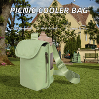 Sac à dos isotherme imperméable en polyester pour pique-nique, fermeture éclair, grande capacité, design personnalisé, porte-bouteilles et porte-aliments