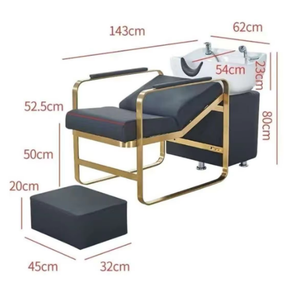 Sillón de peluquería moderno con lavacabezas y silla, estación de lavado de cabello para salón, cama de lavado a precio económico - Product Image 3